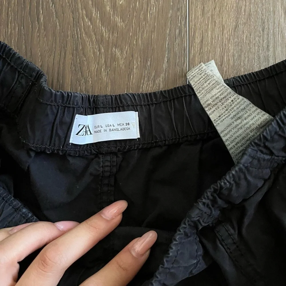 Black Zara Balloon Drawstring Pants - Picture 5 of 7